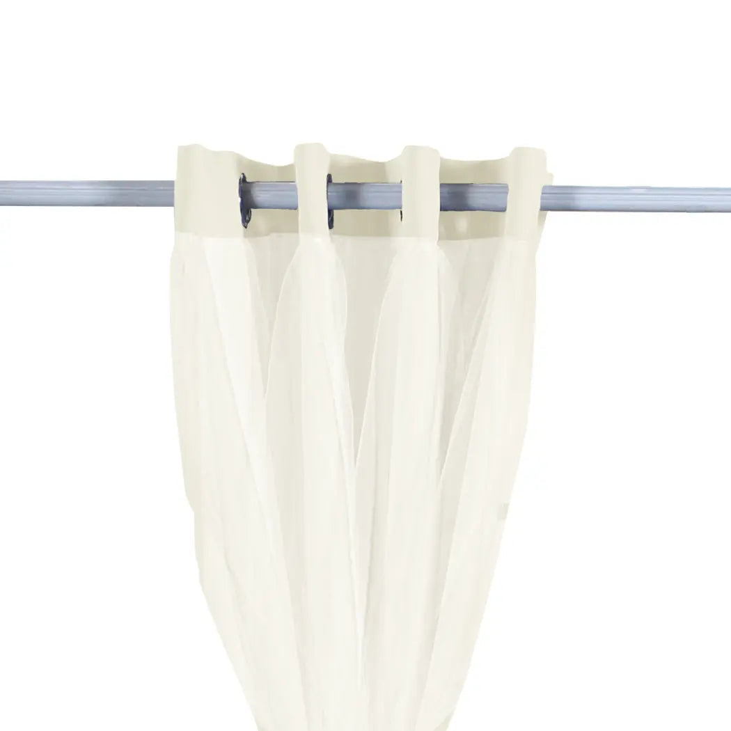 2x Blockout Curtains Panels 3 Layers with Gauze Room Darkening 240x230cm Sand Deals499