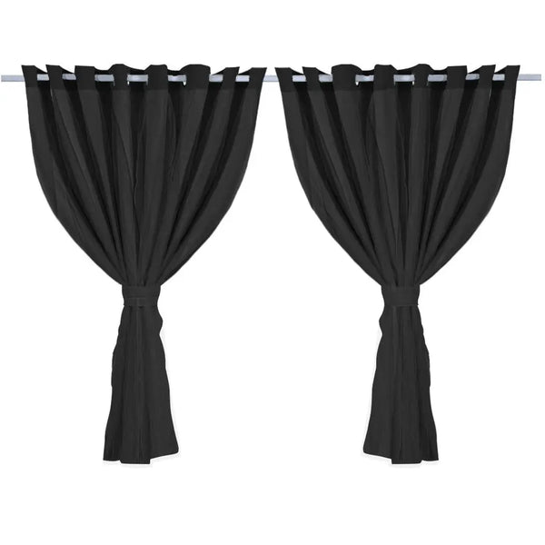 2x Blockout Curtains Panels 3 Layers with Gauze Room Darkening 300x230cm Black Deals499