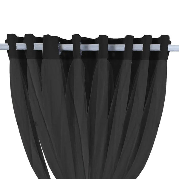 2x Blockout Curtains Panels 3 Layers with Gauze Room Darkening 300x230cm Black Deals499