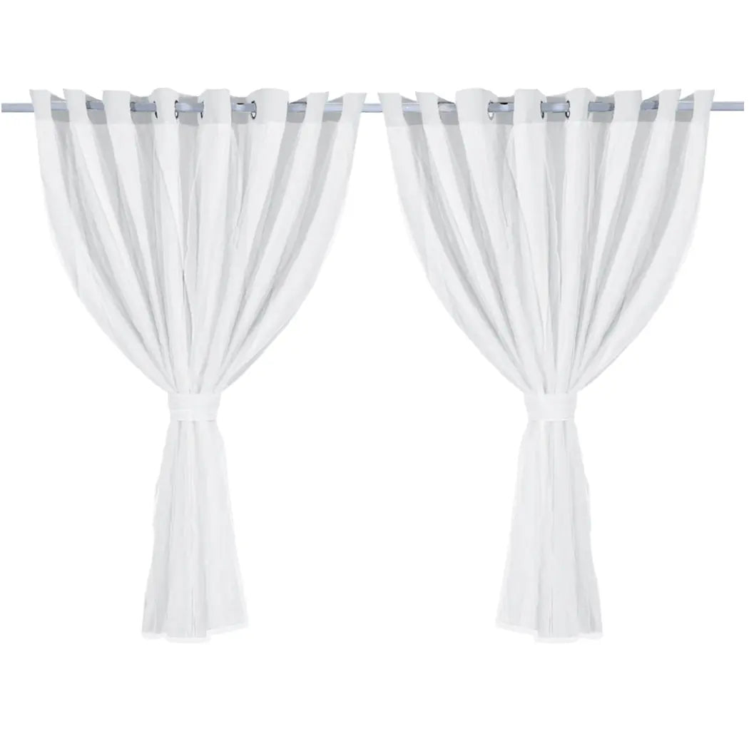 2x Blockout Curtains Panels 3 Layers with Gauze Room Darkening 300x230cm Grey Deals499
