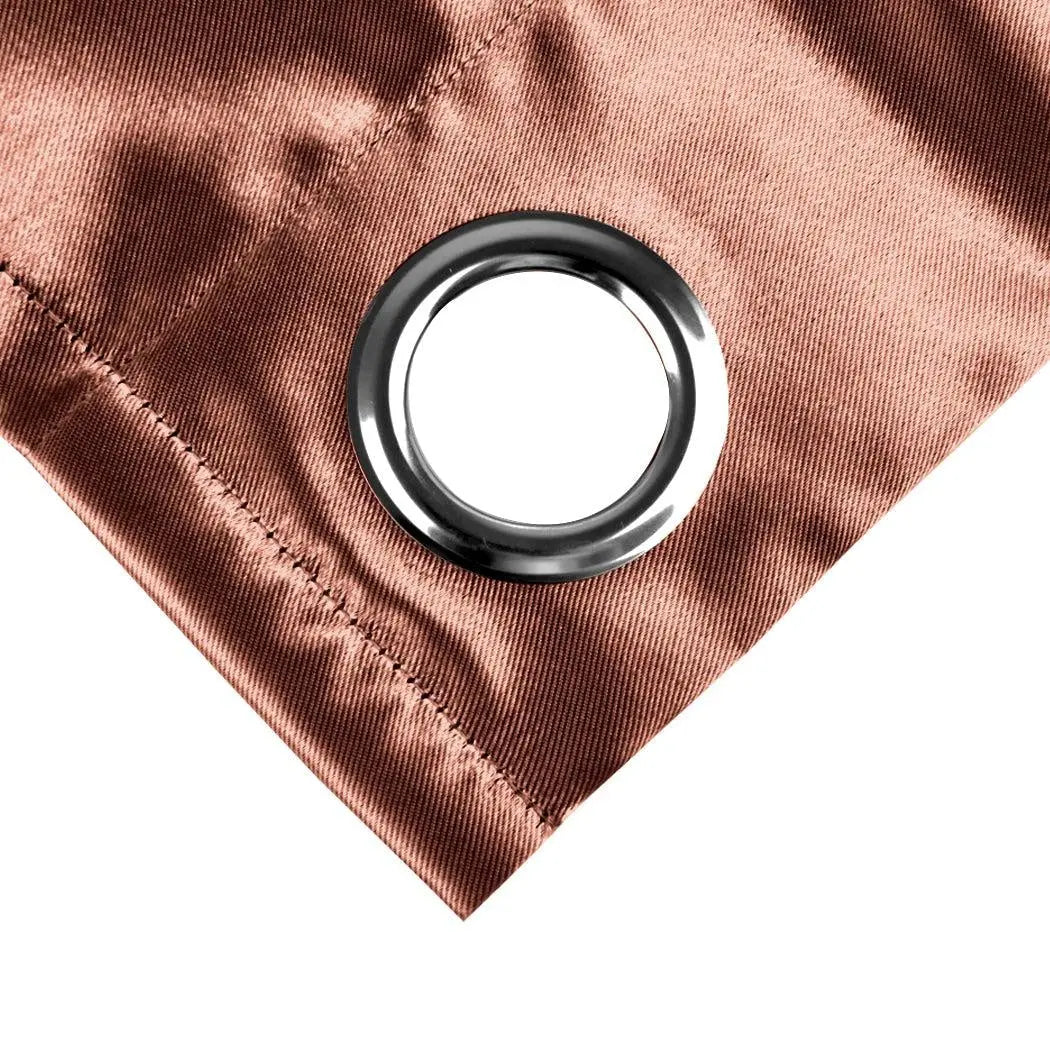 2x Blockout Curtains Panels Blackout 3 Layers Eyelet Room Darkening 240x230cm Deals499