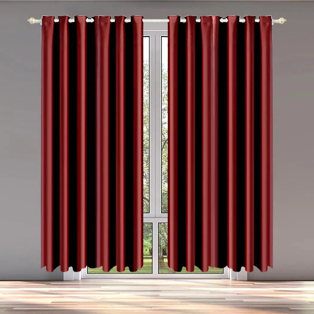 2x Blockout Curtains Panels Blackout 3 Layers Eyelet Room Darkening 240x230cm Deals499
