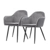2x Dining Chairs Kitchen Steel Chair Velvet Removable Cushion Seat Covers Deals499