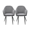 2x Dining Chairs Kitchen Steel Chair Velvet Removable Cushion Seat Covers Deals499