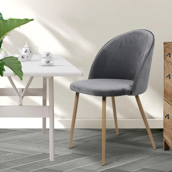 2x Dining Chairs Seat French Provincial Kitchen Lounge Chair Grey Deals499