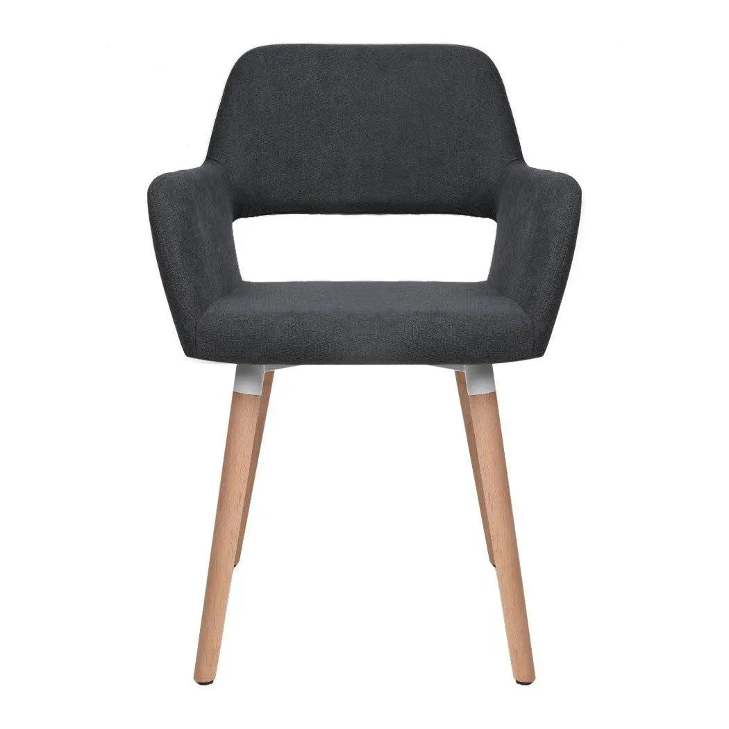 2x Dining Chairs Seat French Provincial Lounge Contemporary Chair Dark Grey Deals499