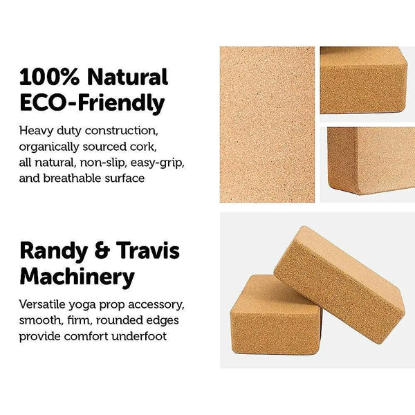 2x ECO-Friendly Cork Yoga Block Organic Yoga Prop Accessory Exercise Brick Deals499