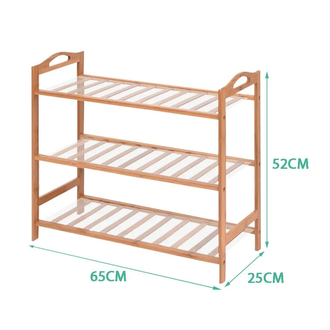 2x Levede 3 Tier Bamboo Shoe Rack Shoes Organizer Storage Shelves Stand Shelf Deals499