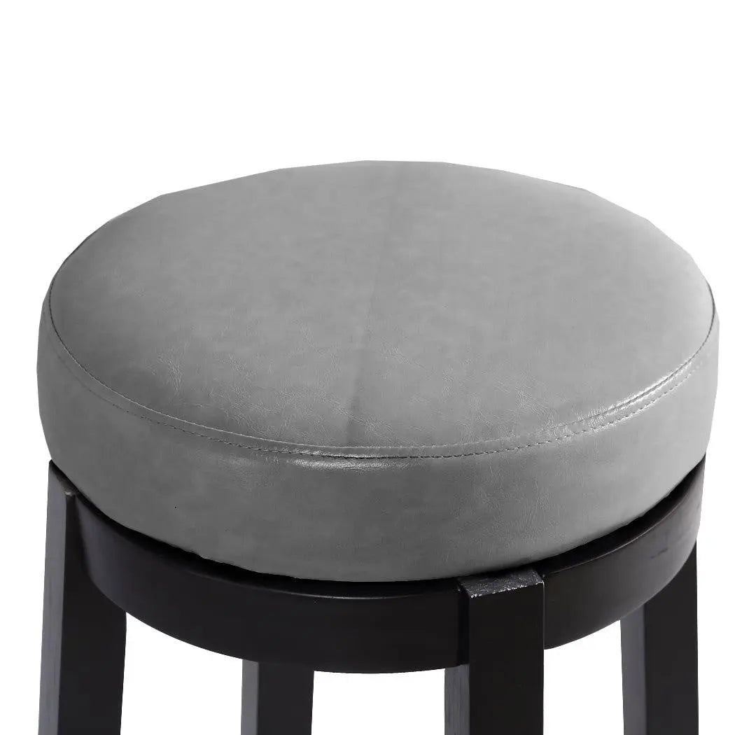 2x Levede 75cm Swivel Bar Stool Kitchen Stool Wood Barstools Dining Chair Grey Deals499
