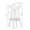 2x Levede Fabric Swivel Bar Stool Kitchen Stool Dining Chair Barstools Grey Deals499