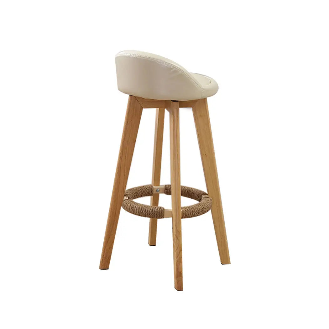 2x Levede Leather Swivel Bar Stool Kitchen Stool Dining Chair Barstools Cream Deals499