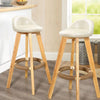 2x Levede Leather Swivel Bar Stool Kitchen Stool Dining Chair Barstools Cream Deals499