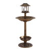 2x Ornamental Garden Decor Bird Bath Feeding Station Food Feeder Solar Light Deals499