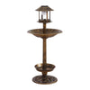 2x Ornamental Garden Decor Bird Bath Feeding Station Food Feeder Solar Light Deals499