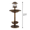 2x Ornamental Garden Decor Bird Bath Feeding Station Food Feeder Solar Light Deals499