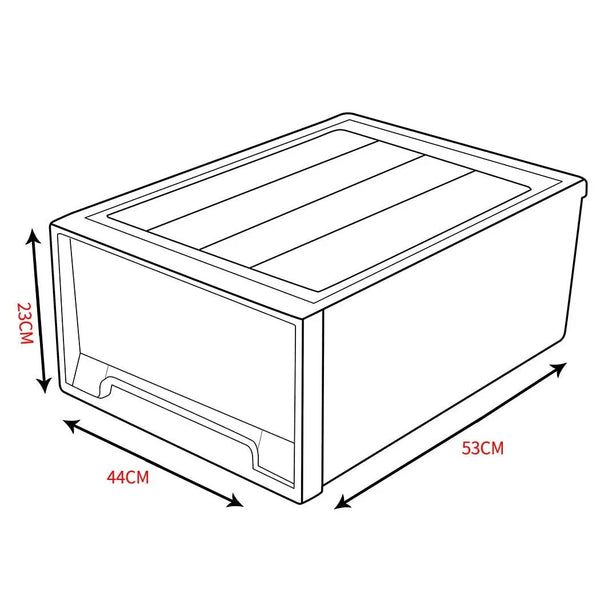 2x Plastic Wide Drawer Shoes Storage Boxes Stackable Clothes Kids Toys Organiser Deals499