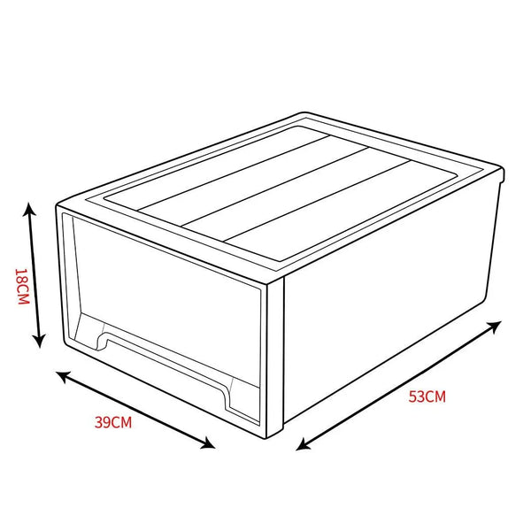 2x Plastic Wide Drawer Shoes Storage Boxes Stackable Clothes Kids Toys Organiser Deals499