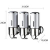 3 Bottles Bathroom Shower Soap Shampoo Gel Dispenser Pump Wall 1500ml Silver Deals499
