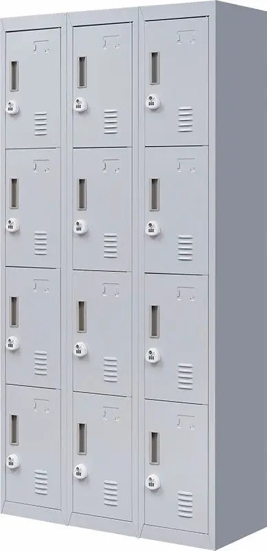 3-Digit Combination Lock 12 Door Locker for Office Gym - Light Grey Deals499