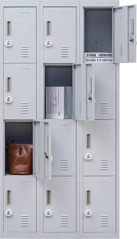 3-Digit Combination Lock 12 Door Locker for Office Gym - Light Grey Deals499