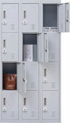 3-Digit Combination Lock 12 Door Locker for Office Gym - Light Grey Deals499