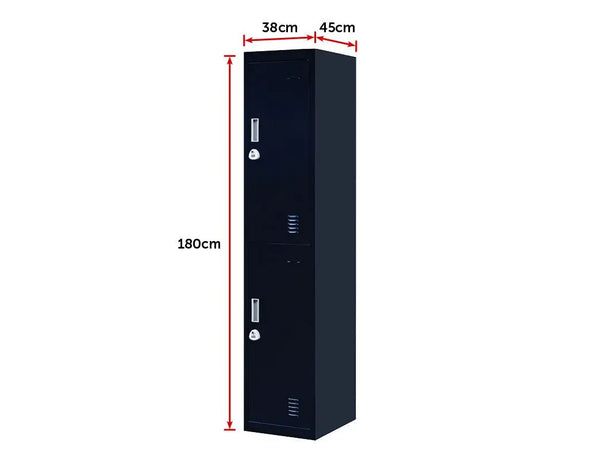 3-Digit Combination Lock 2-Door Vertical Locker for Office Gym Shed School Home Storage Black Deals499