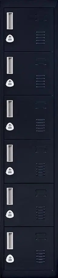 3-Digit Combination Lock 6-Door Locker for Office Gym Shed School Home Storage Black Deals499