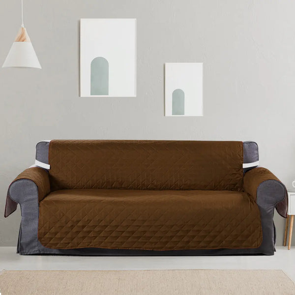 3 Seater Sofa Covers Quilted Couch Lounge Protectors Slipcovers Brown Deals499