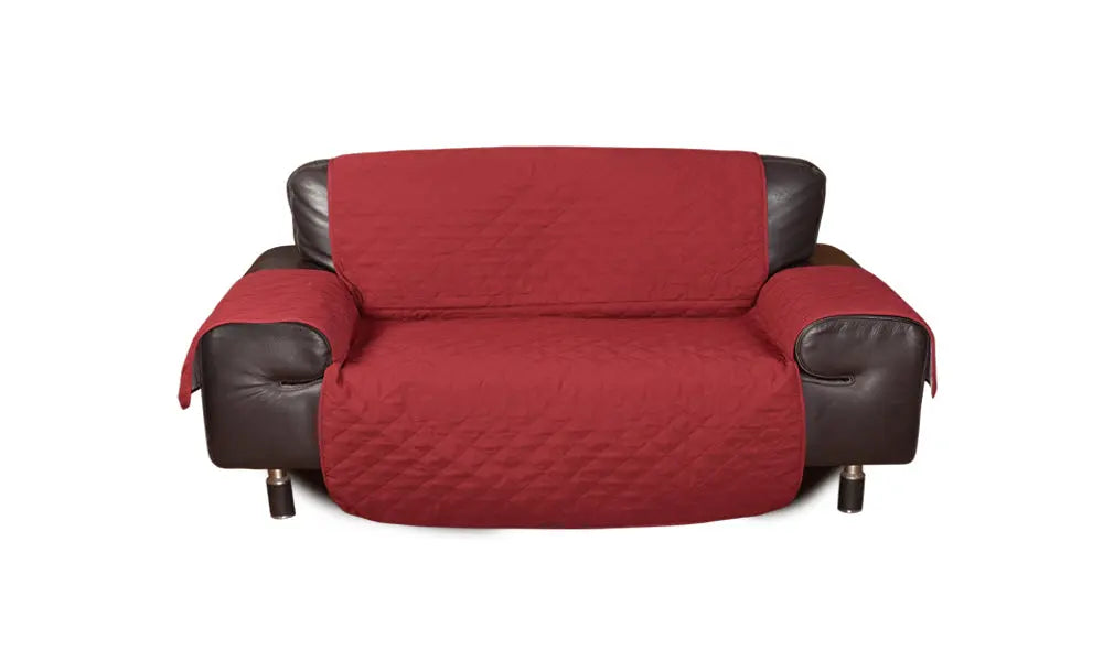 3 Seater Sofa Covers Quilted Couch Lounge Protectors Slipcovers Burgundy Deals499
