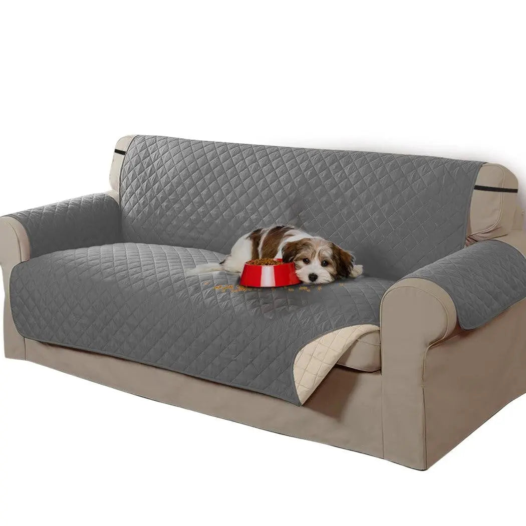 3 Seater Sofa Covers Quilted Couch Lounge Protectors Slipcovers Grey Deals499