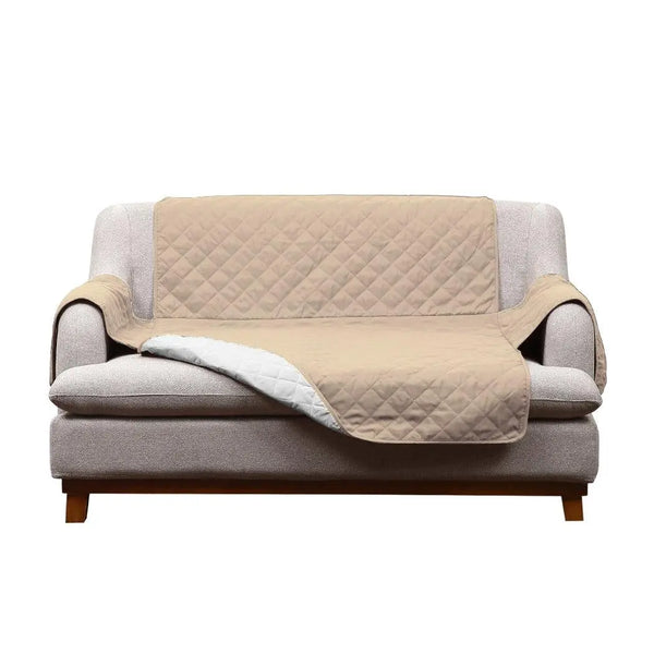 3 Seater Sofa Covers Quilted Couch Lounge Protectors Slipcovers Khaki Deals499