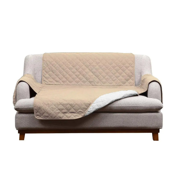 3 Seater Sofa Covers Quilted Couch Lounge Protectors Slipcovers Khaki Deals499