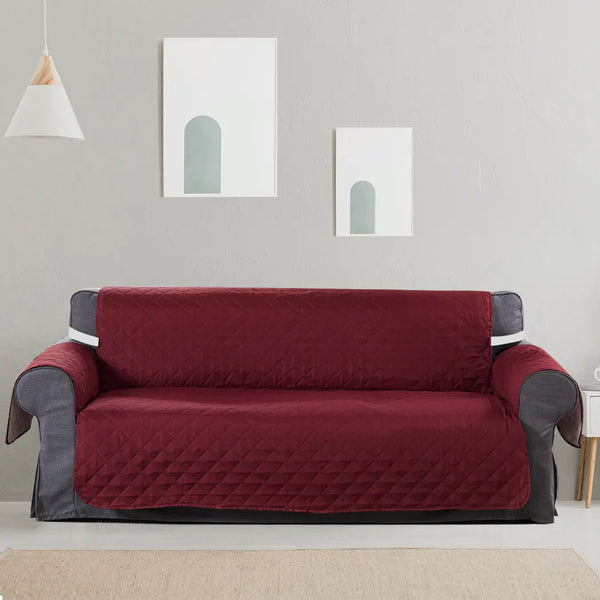 3 Seater Sofa Covers Quilted Couch Lounge Protectors Slipcovers Wine Deals499