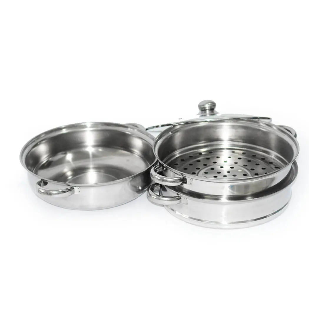 3 Tier Stainless Steel Steamer Meat Vegetable Cooking Steam Hot Pot Kitchen Tool Deals499