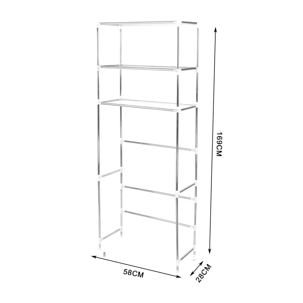 3 Tier Toilet Bathroom Laundry Washing Machine Storage Rack Shelf Unit Organizer Deals499