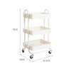 3 Tiers Kitchen Trolley Cart Steel Storage Rack Shelf Organiser Wheels White Deals499
