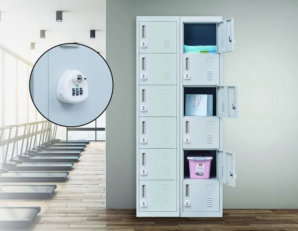 3-digit Combination Lock 6-Door Locker for Office Gym Shed School Home Storage Grey Deals499