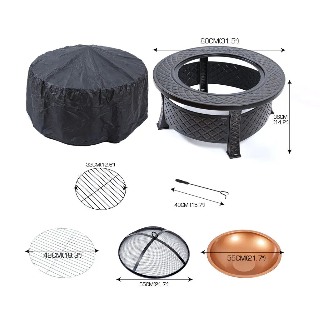 3 in 1 Outdoor Garden Fire Pit BBQ Firepit Brazier Round Stove Patio Heater Deals499