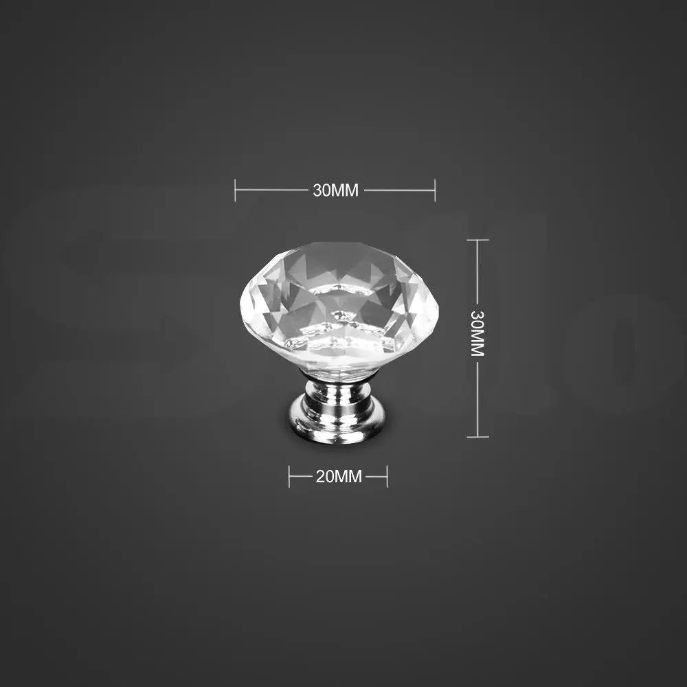 32 Pcs Clear Crystal Knobs Diamond 30mm Diameter Door Cabinet Handle Deals499