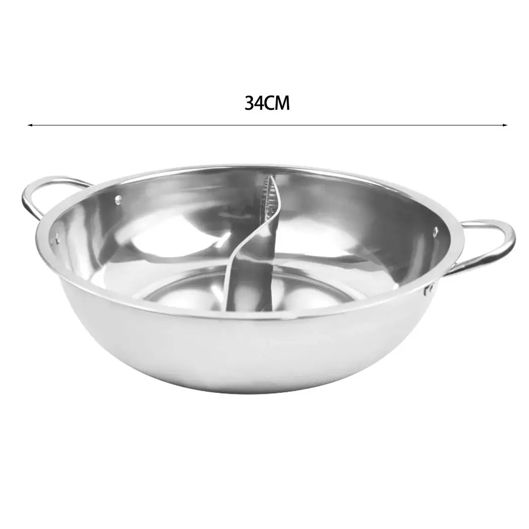 34cm Stainless Steel Twin Mandarin Duck Hot Pot Induction Cooker Without Lid Deals499