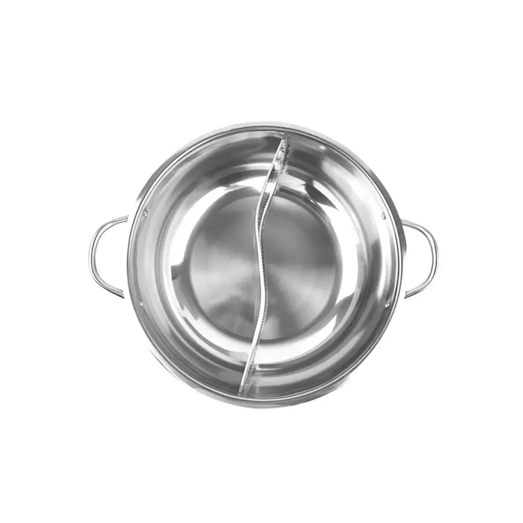 34cm Stainless Steel Twin Mandarin Duck Hot Pot Induction Cooker Without Lid Deals499