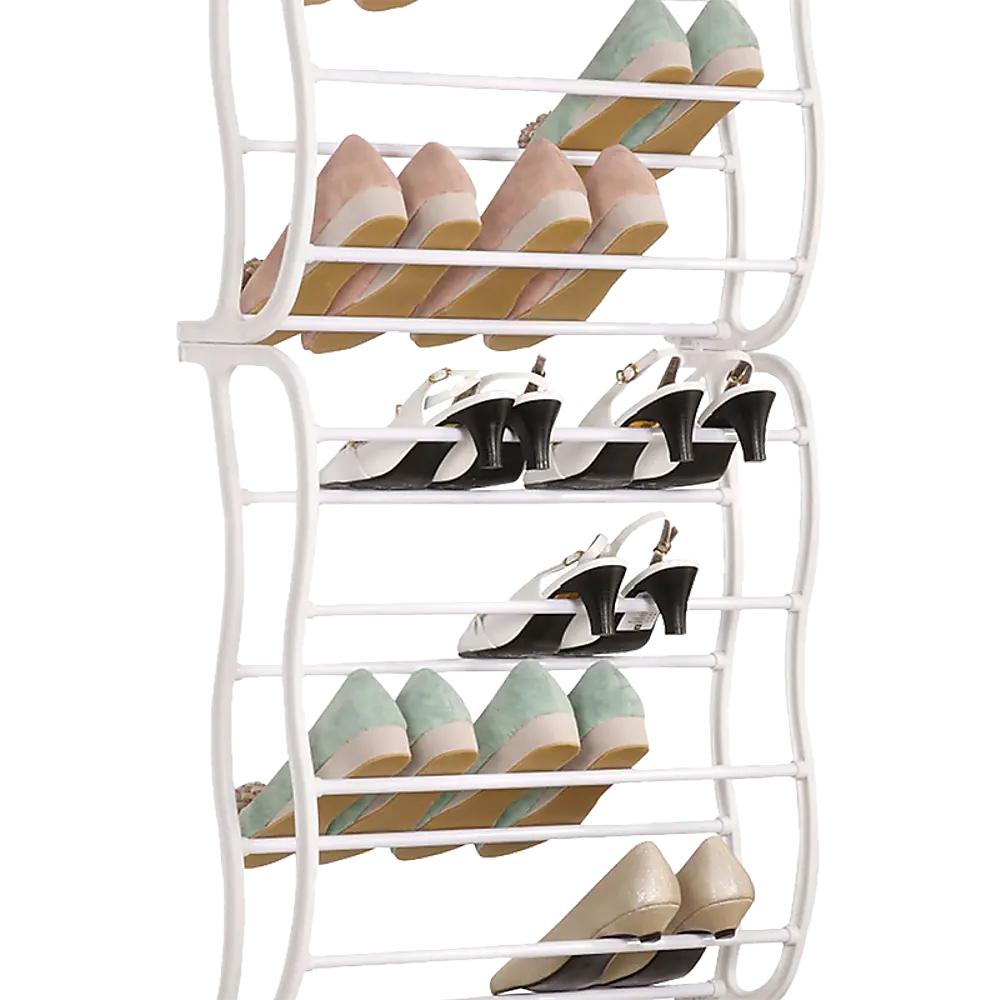 36 Pair Shoe Holder Organiser Over The Door Hanging Shelf Rack Storage Hook Deals499