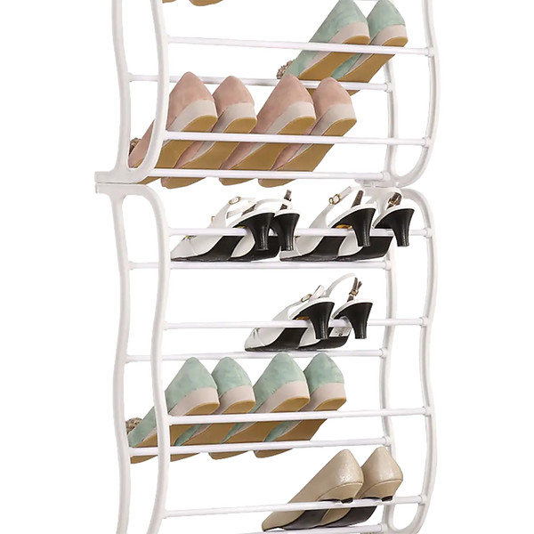 36 Pair Shoe Holder Organiser Over The Door Hanging Shelf Rack Storage Hook Deals499