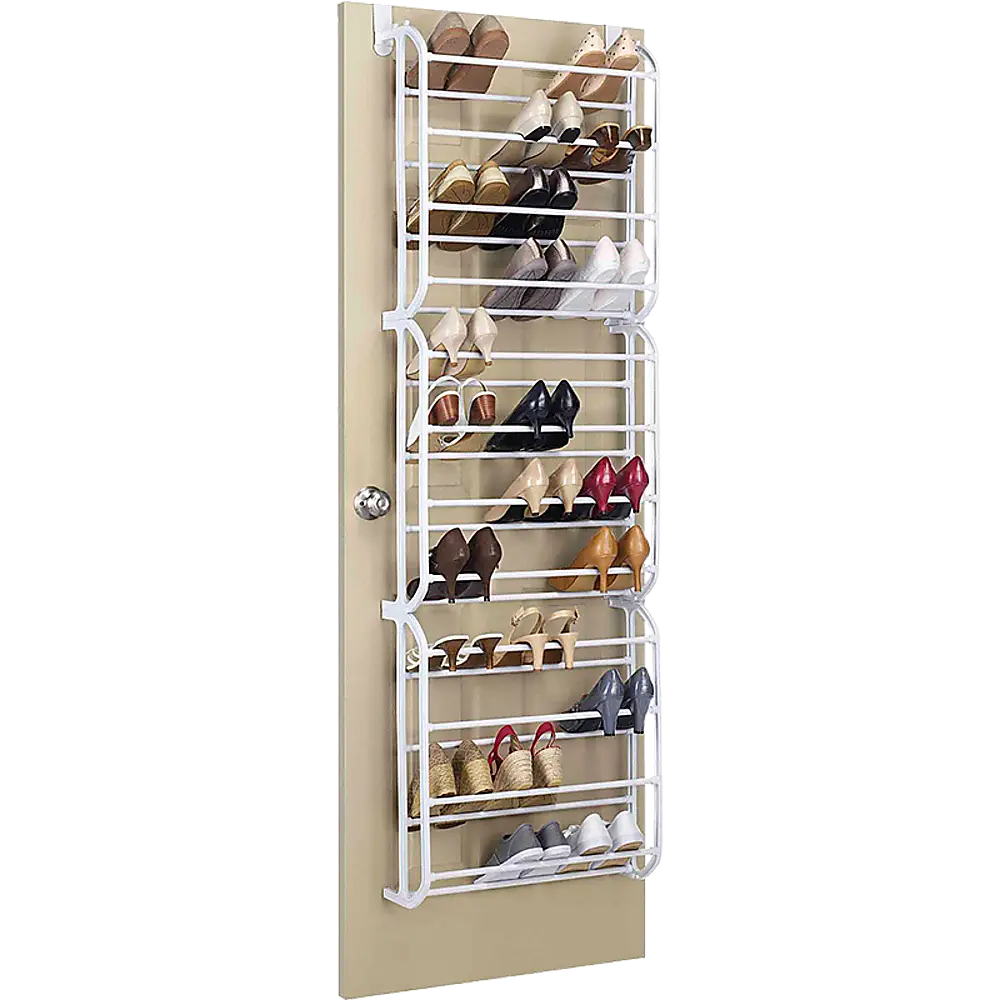 36 Pair Shoe Holder Organiser Over The Door Hanging Shelf Rack Storage Hook Deals499