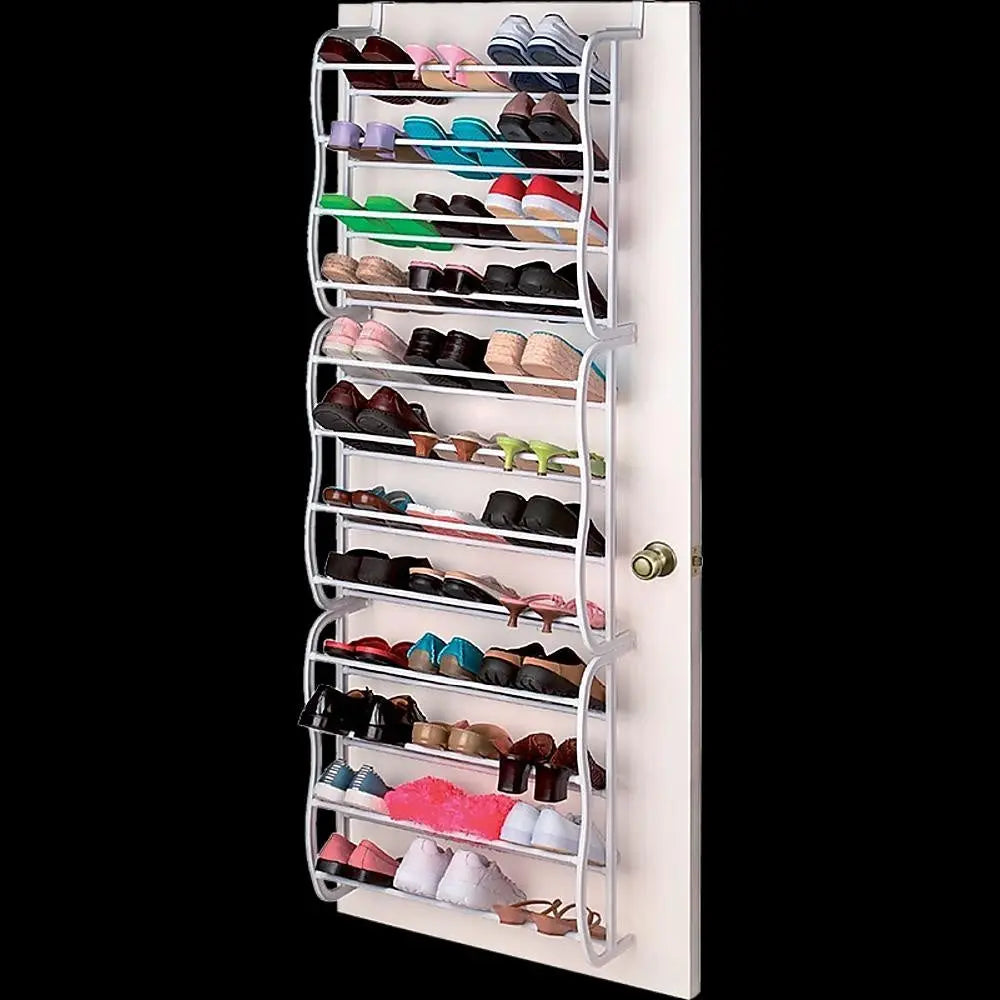 36 Pair Shoe Holder Organiser Over The Door Hanging Shelf Rack Storage Hook Deals499