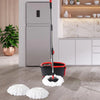 360° Spin Mop Bucket Set Spinning Stainless Steel Rotating Wet Dry Black Deals499