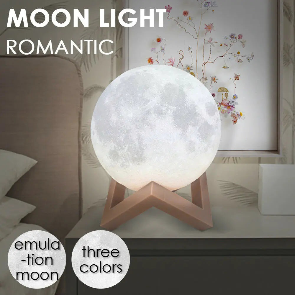 3D Magical Moon Lamp USB LED Night Light Moonlight Touch Sensor 20cm Diameter Deals499