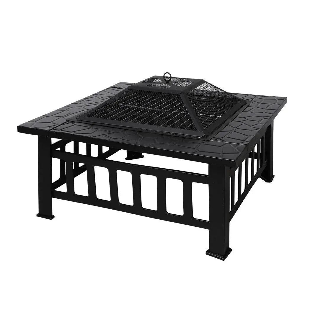 3IN1 Fire Pit BBQ Grill Pits Outdoor Patio Garden Heater Fireplace BBQS Grills Deals499