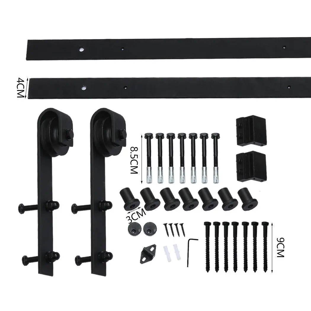 3M Antique Classic Style Double Sliding Barn Door Hardware Track Roller Kit Deals499