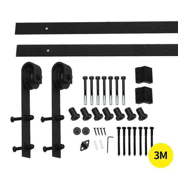 3M Antique Classic Style Single Sliding Barn Door Hardware Track Roller Kit Deals499